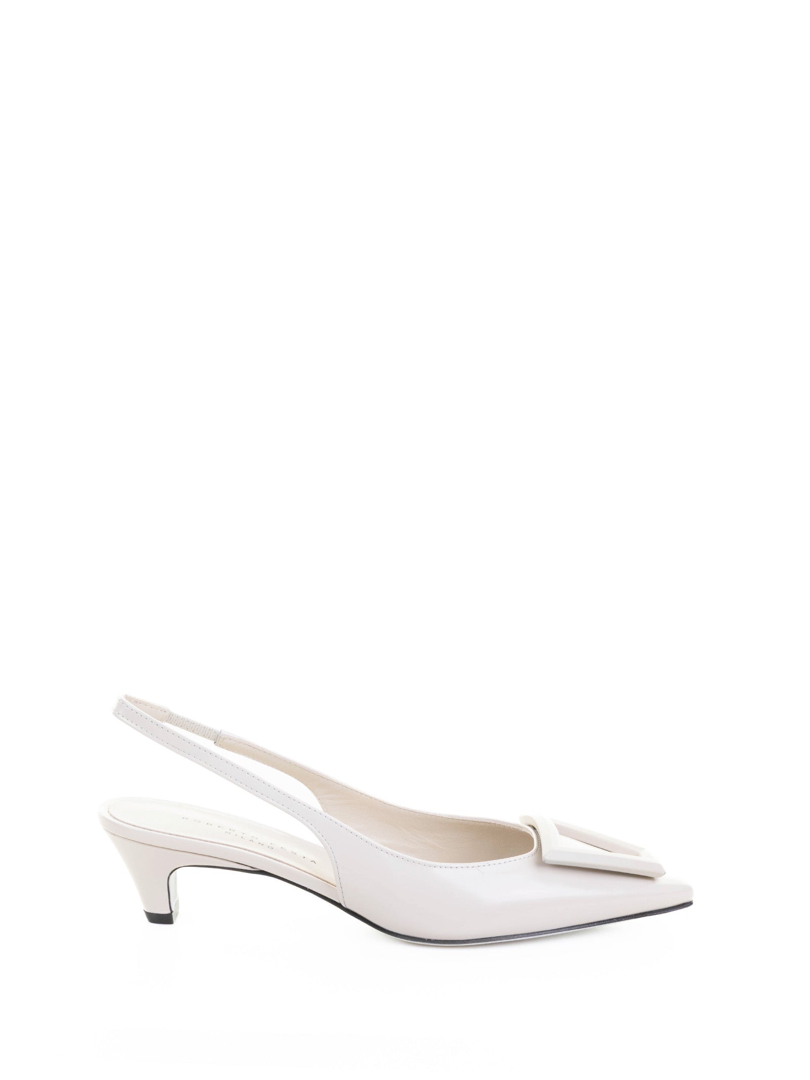 Pointed Slingback Pump In Brushed Stone