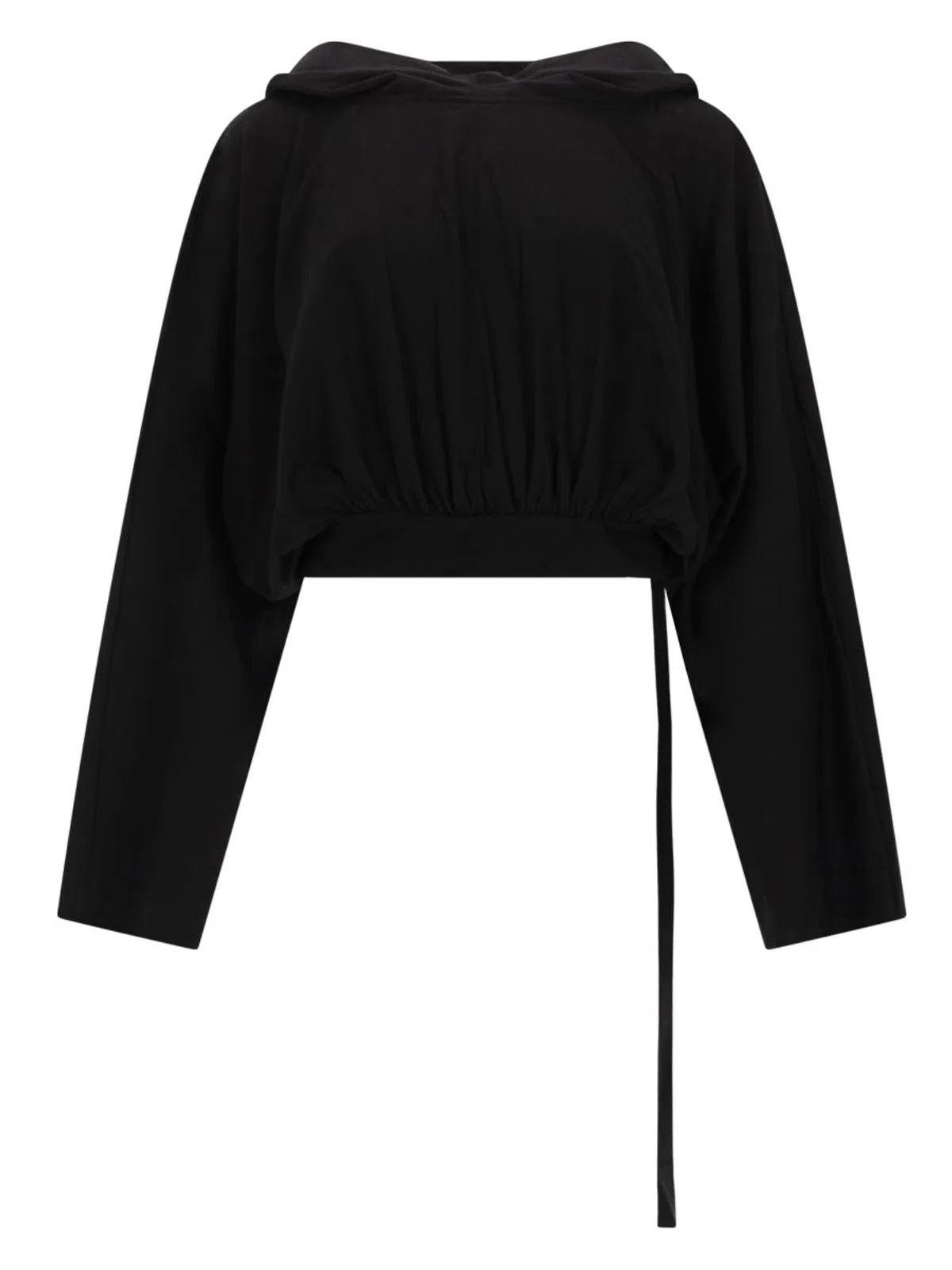 Drkshdw Cropped Hooded Tshirt In Black