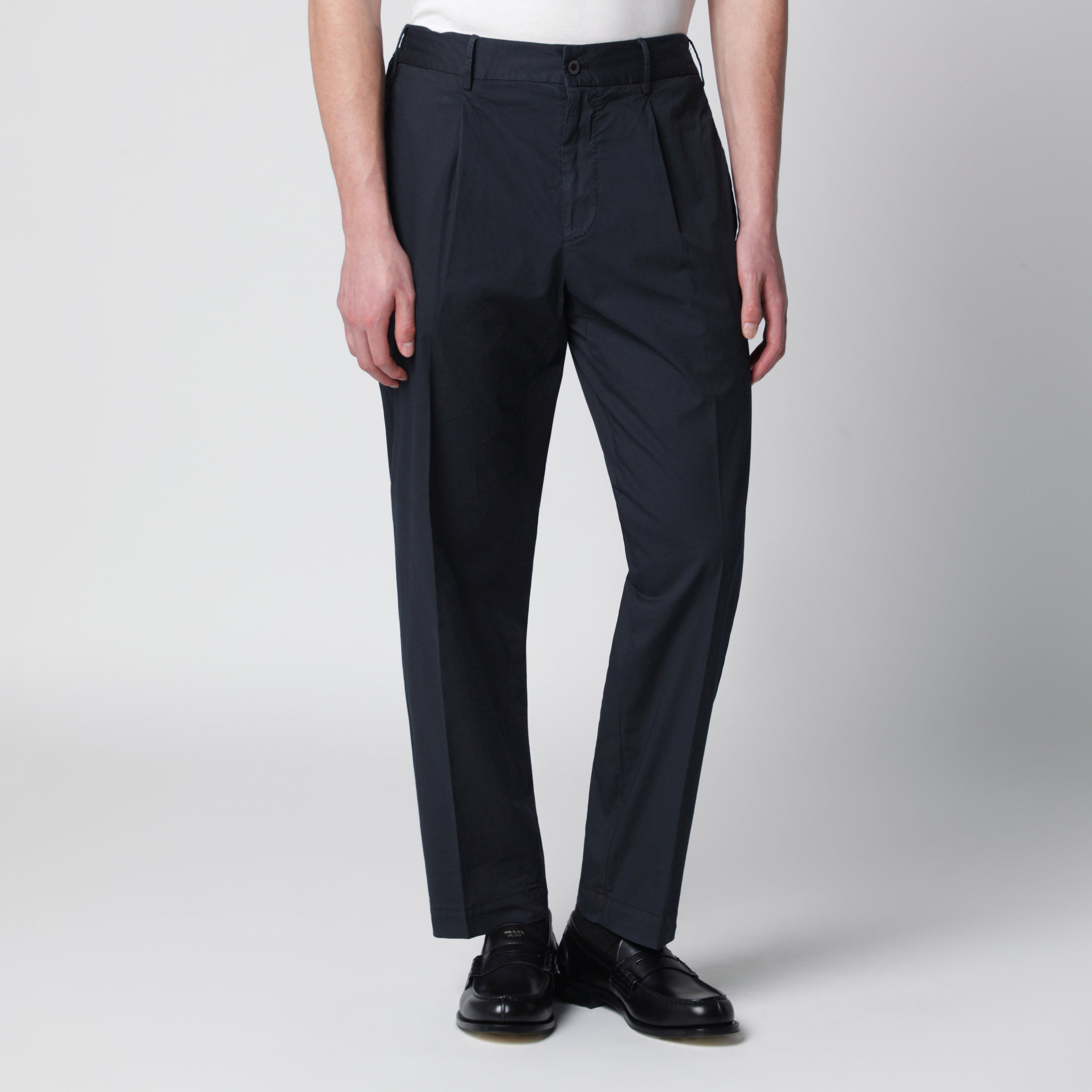 Blue Trousers In Cotton Blend