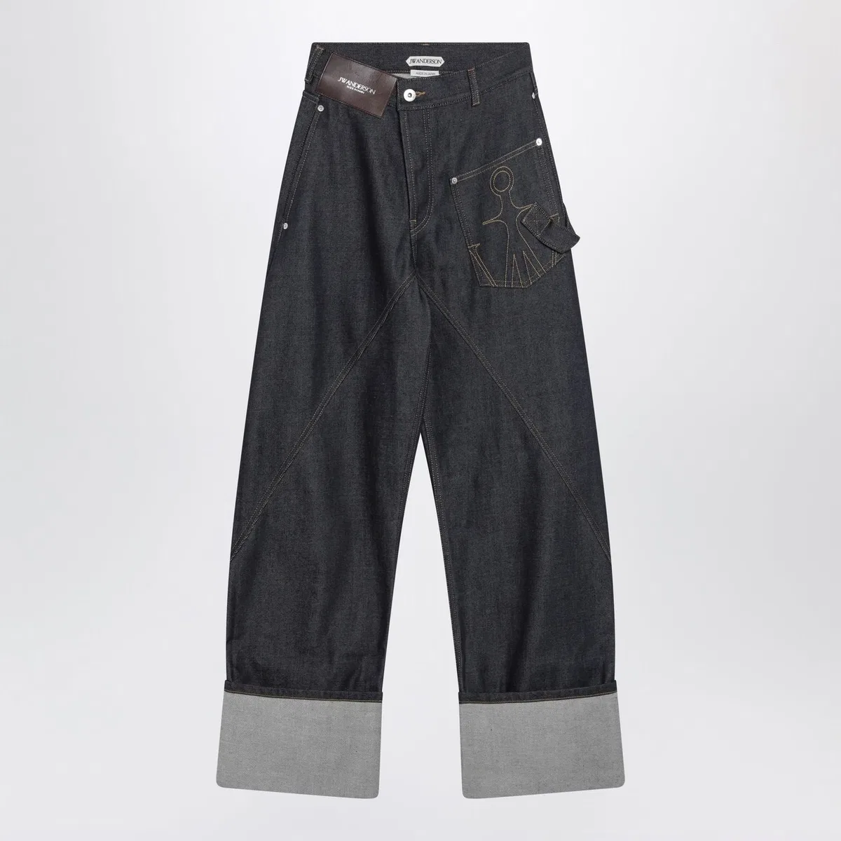 Workwear Jeans In Indigo Denim With Twisted Turnup