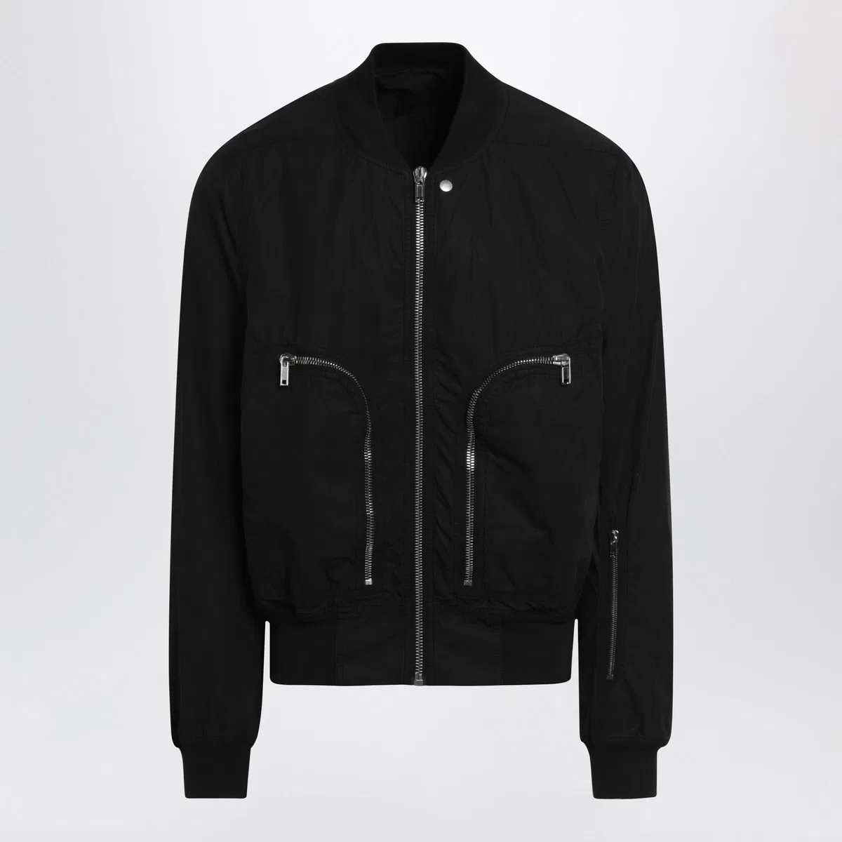 Bauhaus Flight Ribbed Cotton Bomber Jacket In Black