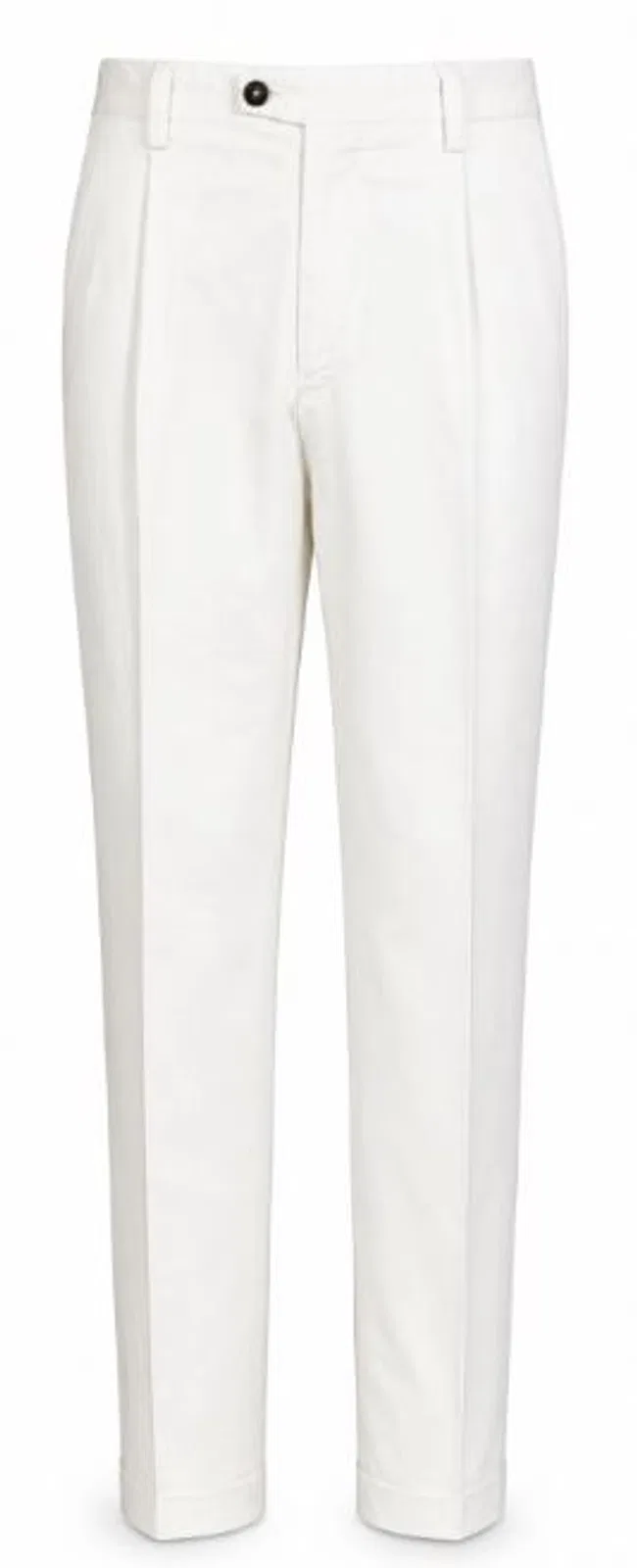 Beige Cotton Pressed Crease Trousers