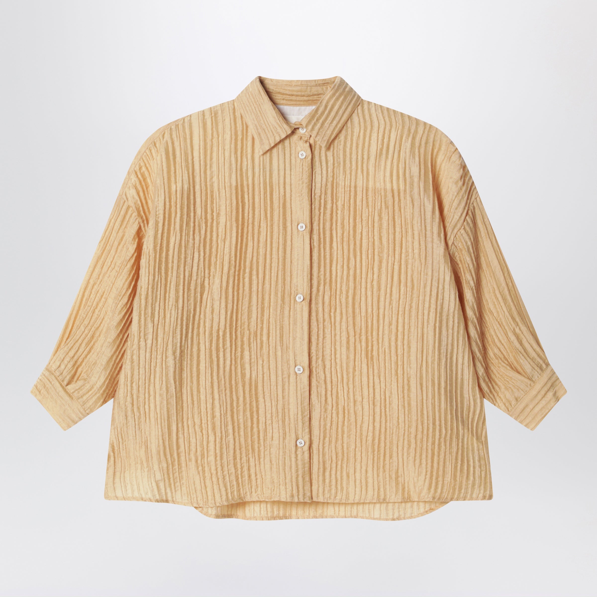 Ochre Yellow Shirt With Pleats