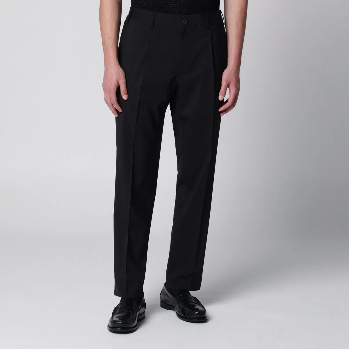 Black Trousers In Wool Blend