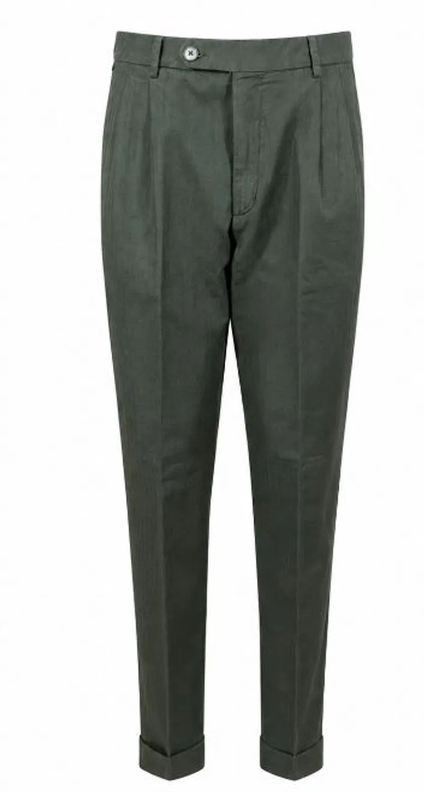Gta Dark Green Cotton Lino Polyamide Trousers