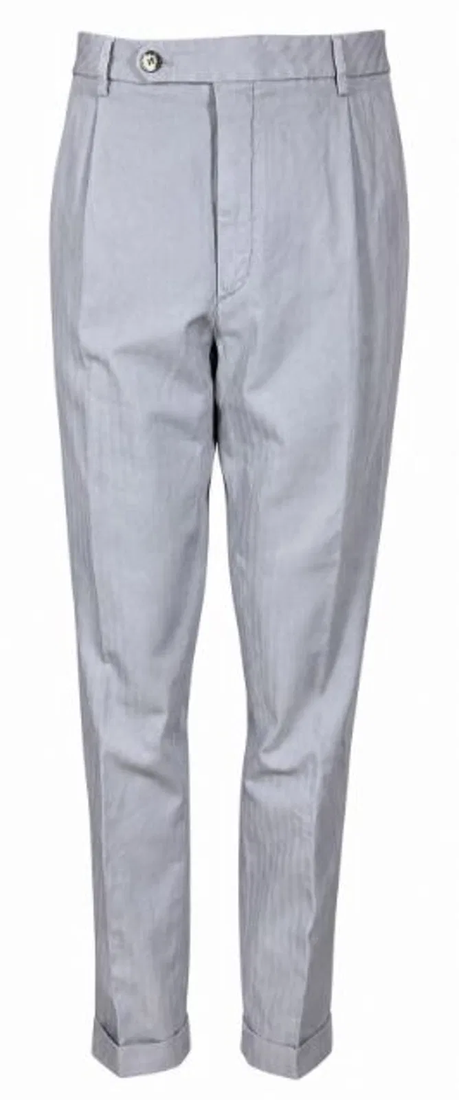 Gta Pleated Herringbone-pattern Trousers In Gray