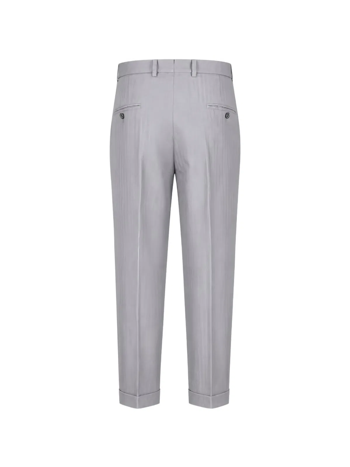 Gta Pleated Herringbone-pattern Trousers In Gray