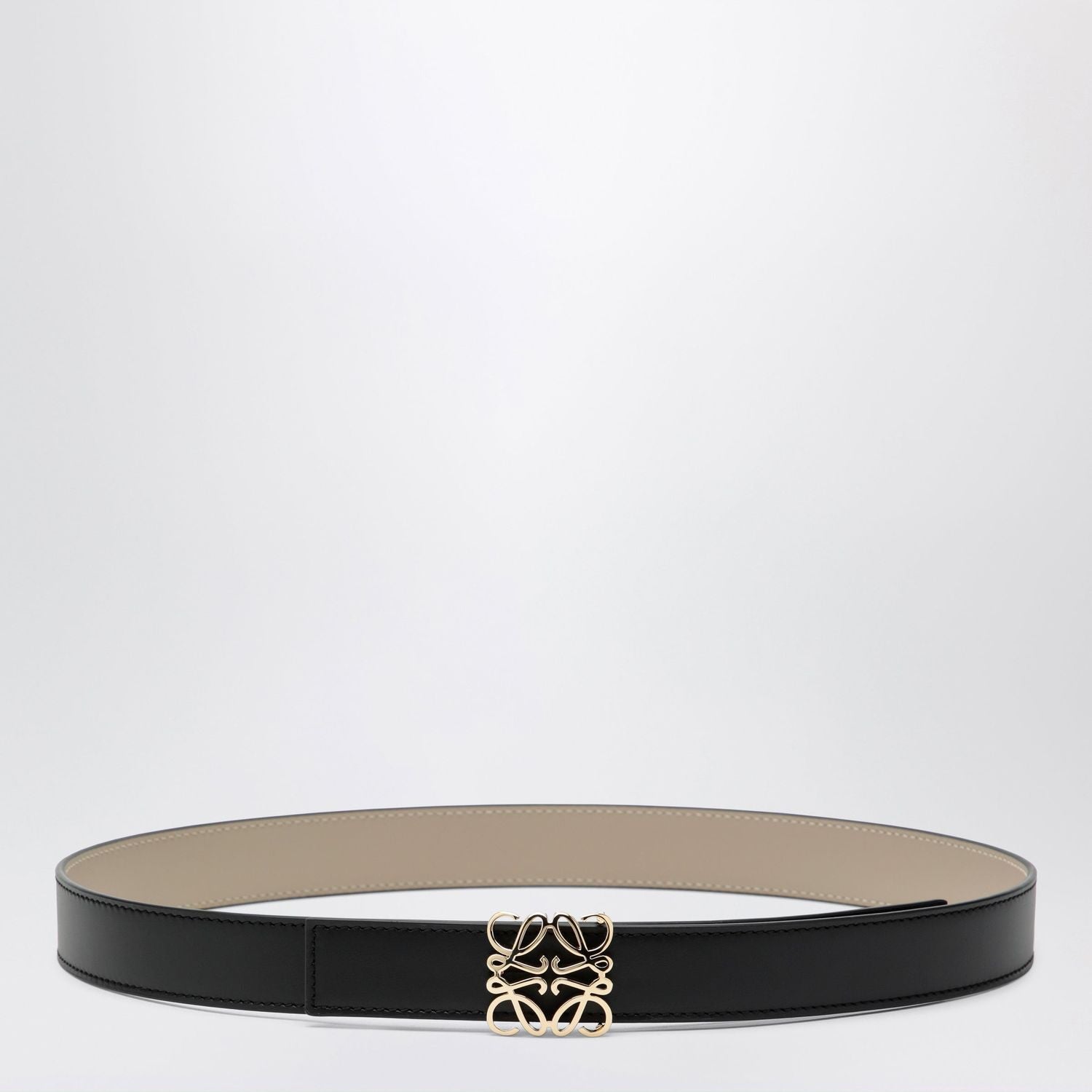 Anagram-Buckle Leather Belt