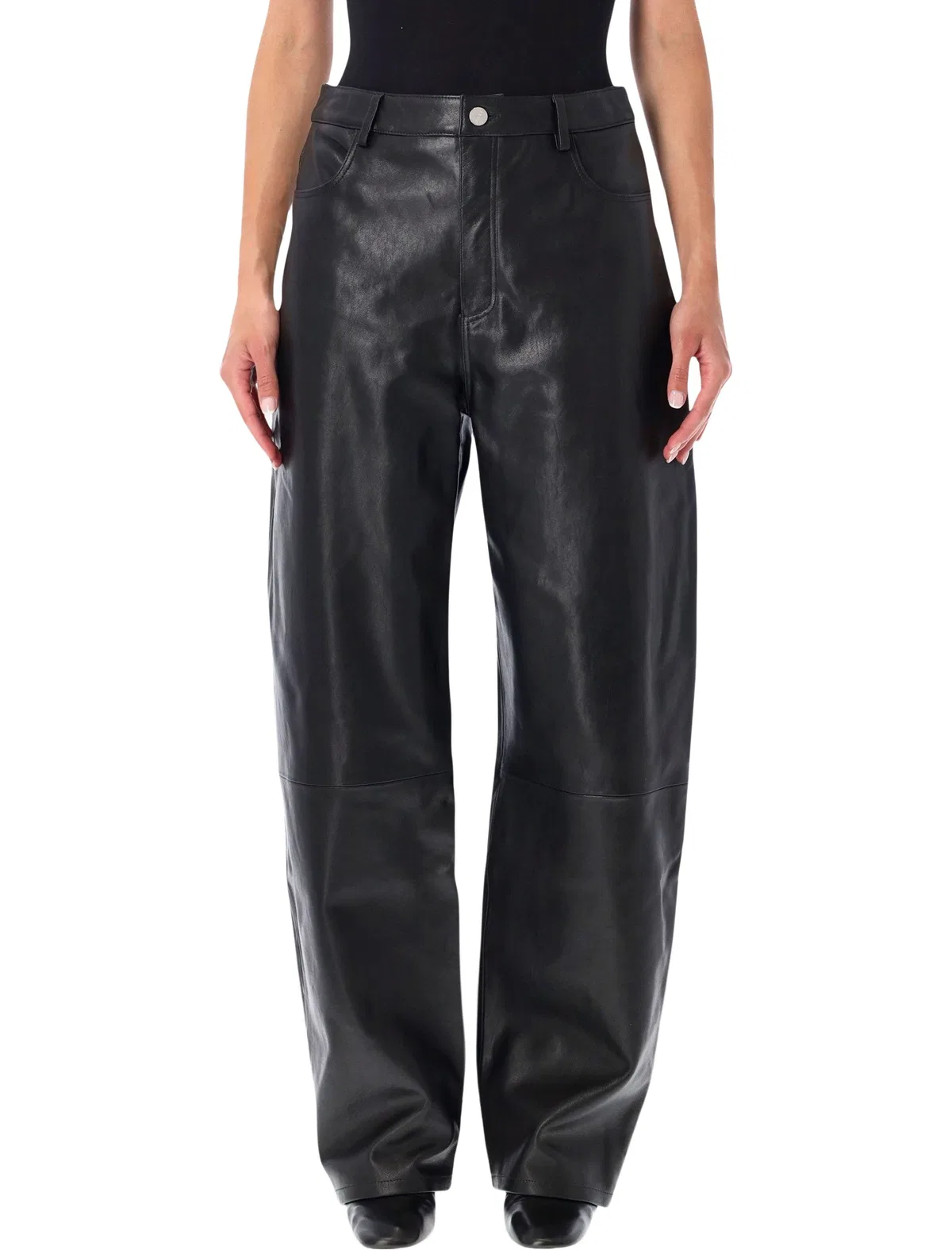 Ece Leather Barrel Trousers