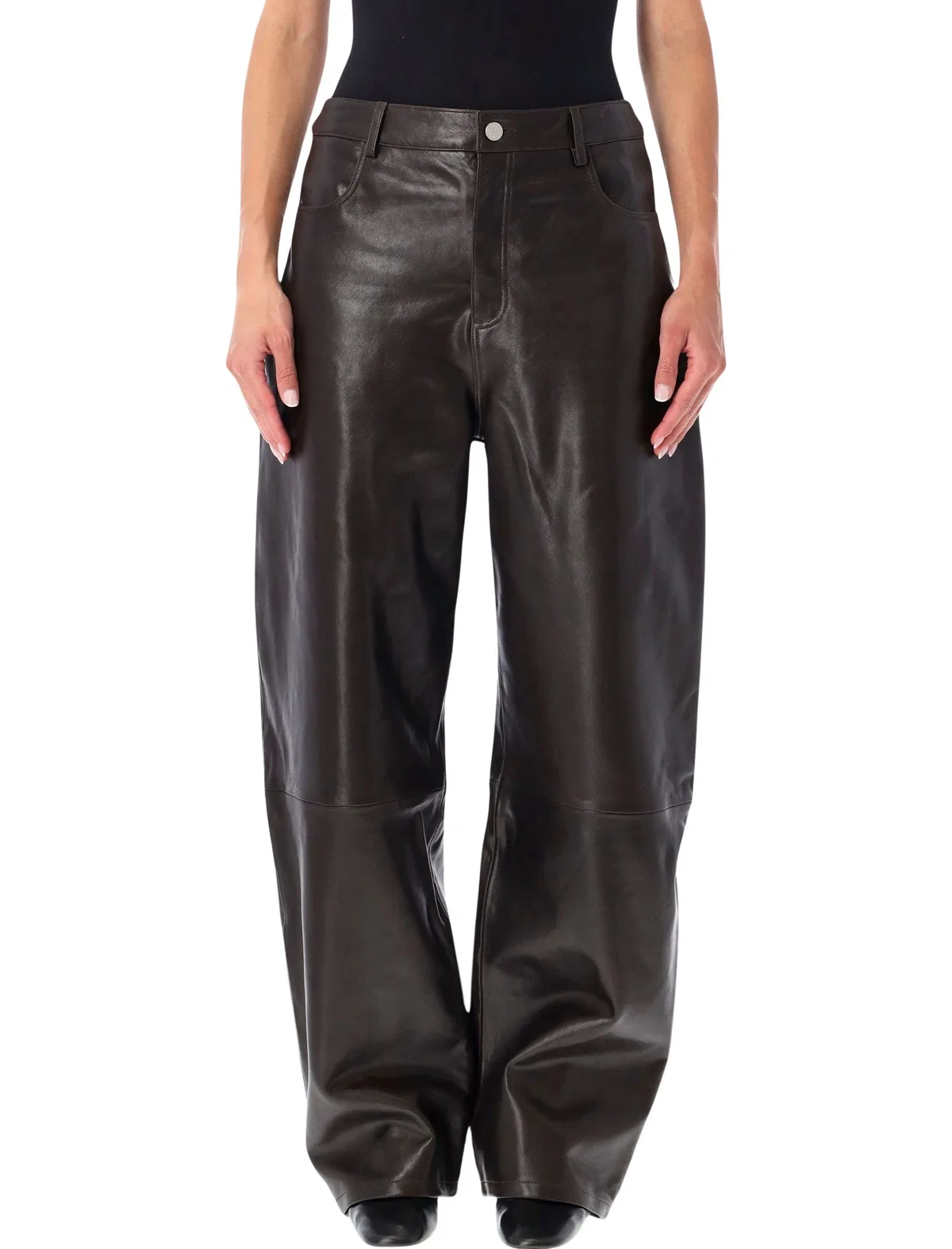 Ece Leather Barrel Trousers