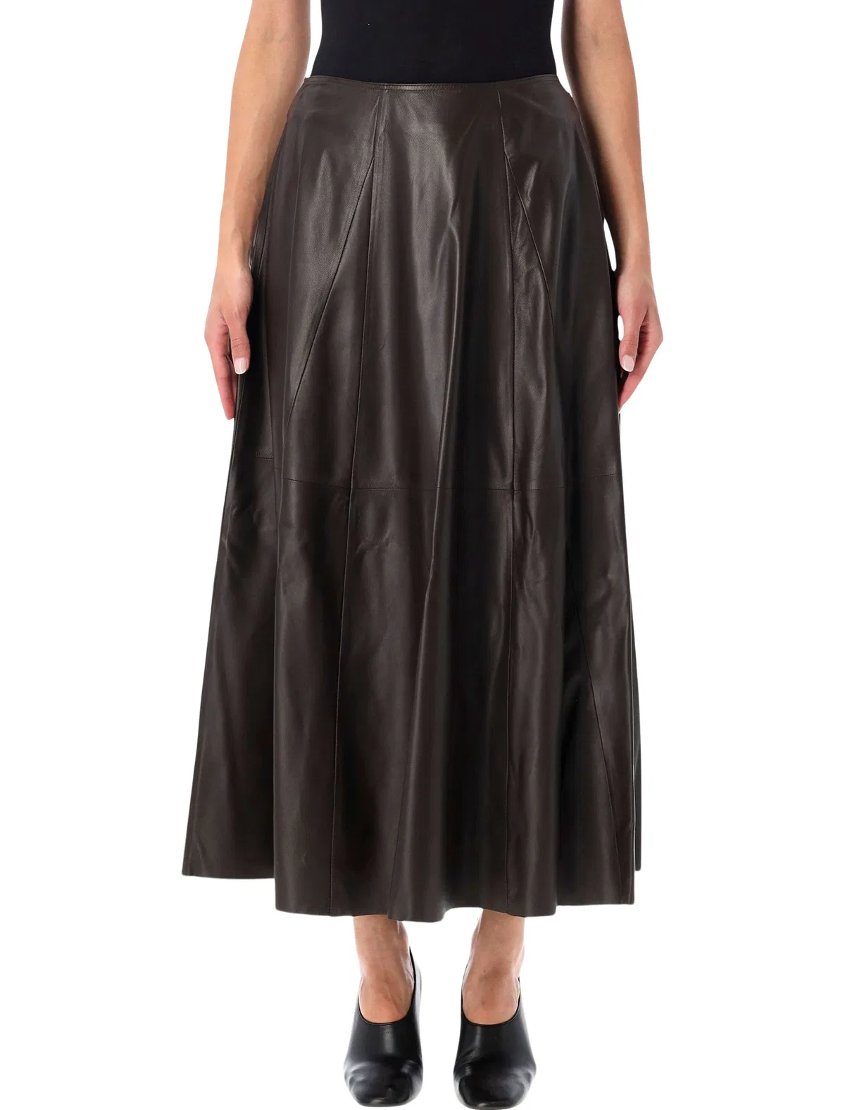 Eleni Leather Pleated Skirt