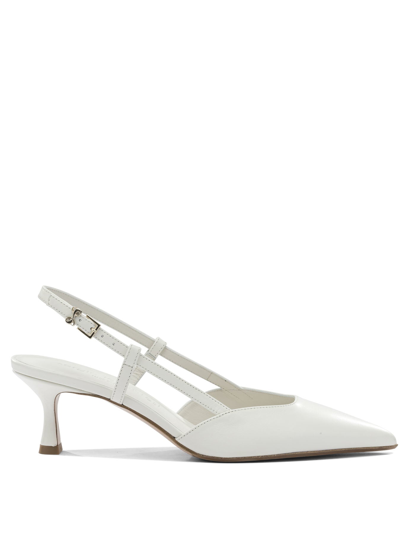 White Leather Heeled Shoes