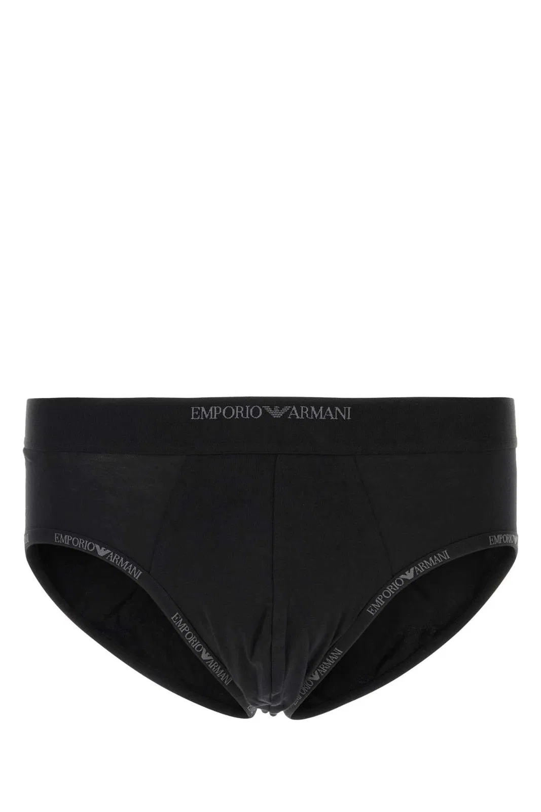 Black Stretch Cotton Brief Set