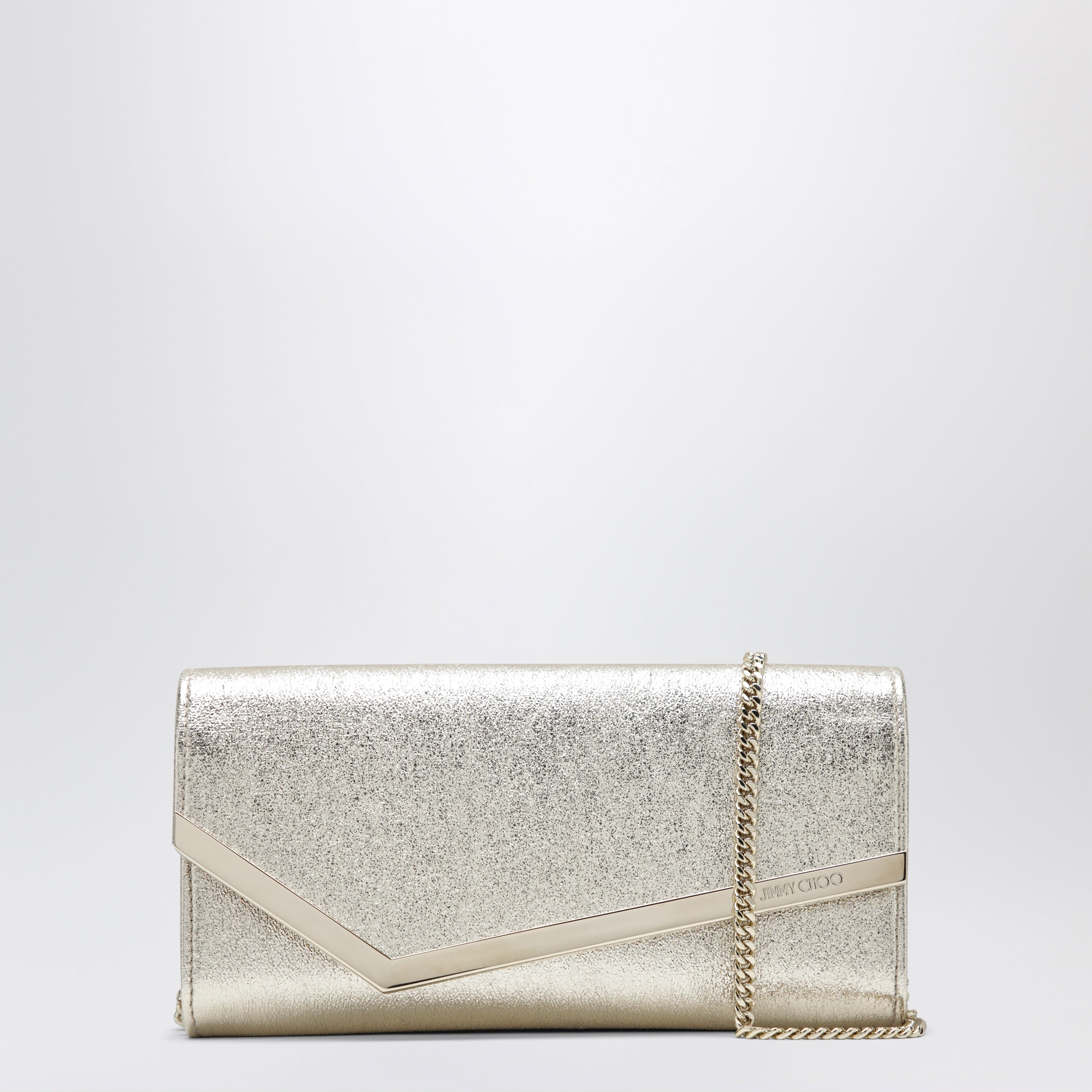 Emmie Brilliance Fabric Clutch In Platinum Ice