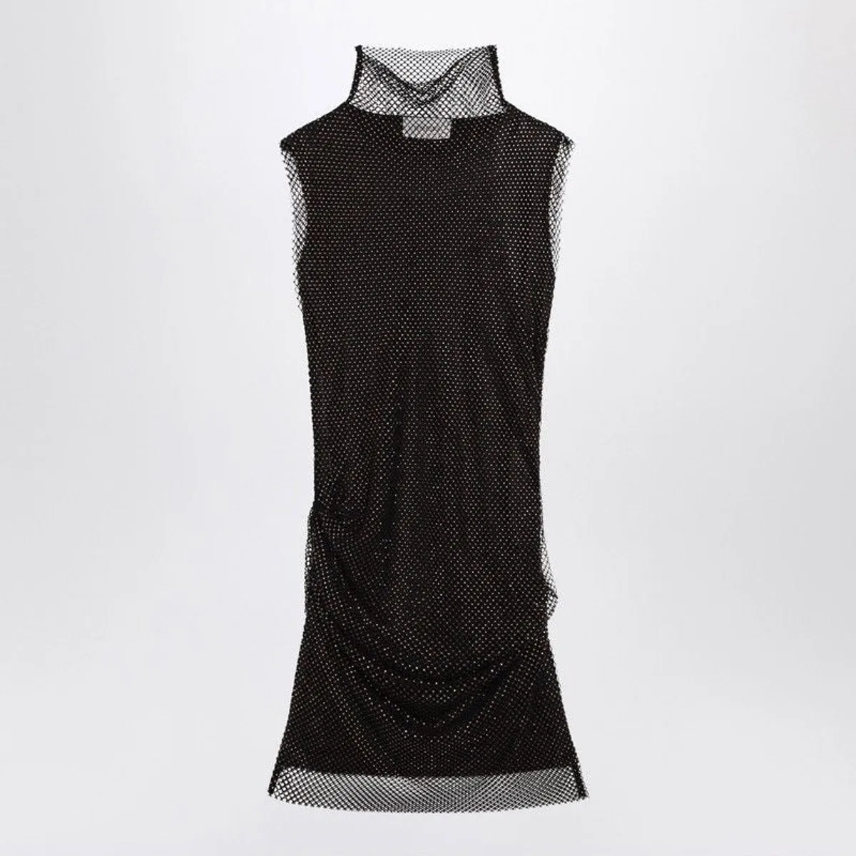 Black Mesh Mini Dress By