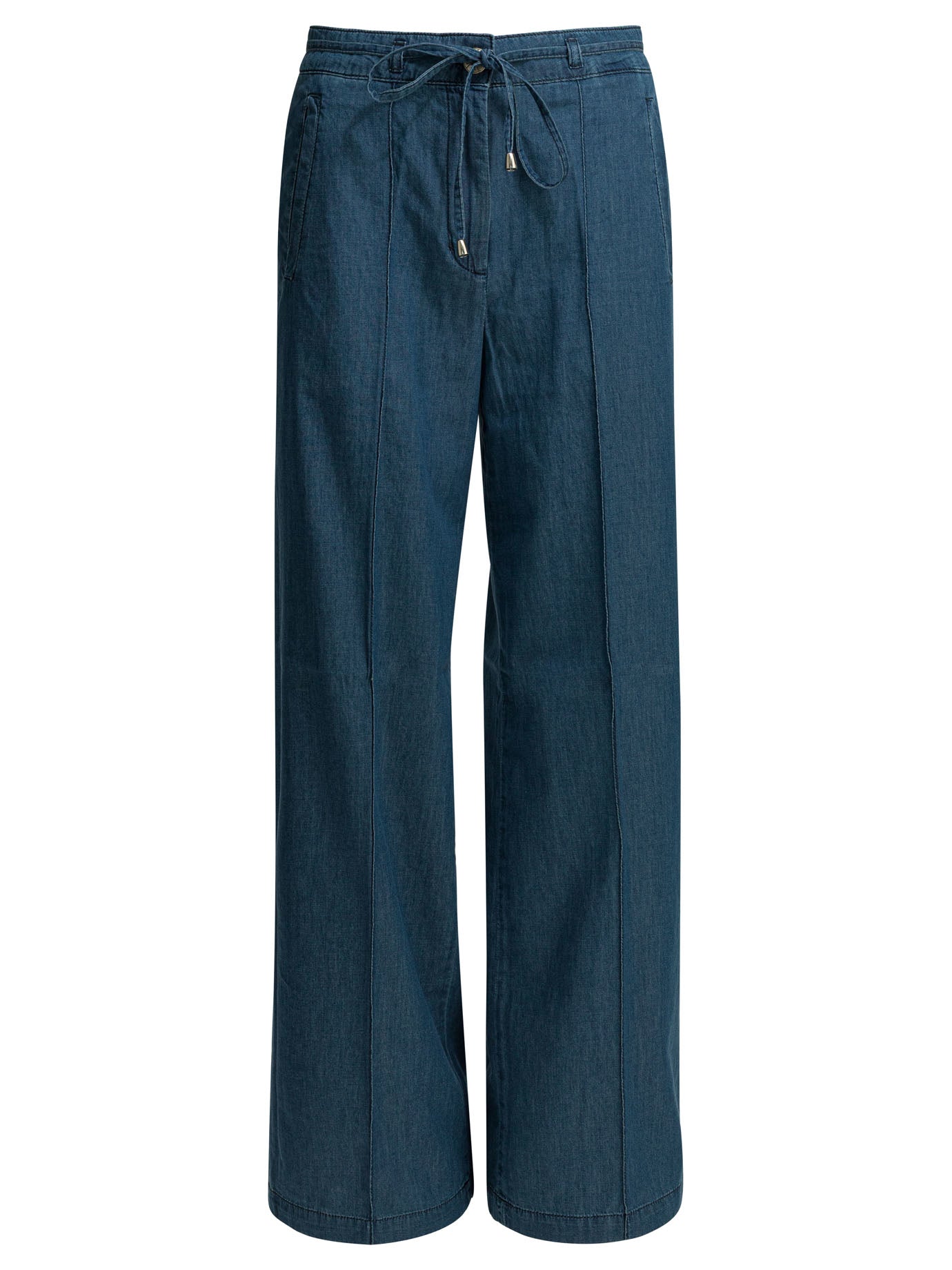 Flavia Wide Leg Blue Cotton Jeans