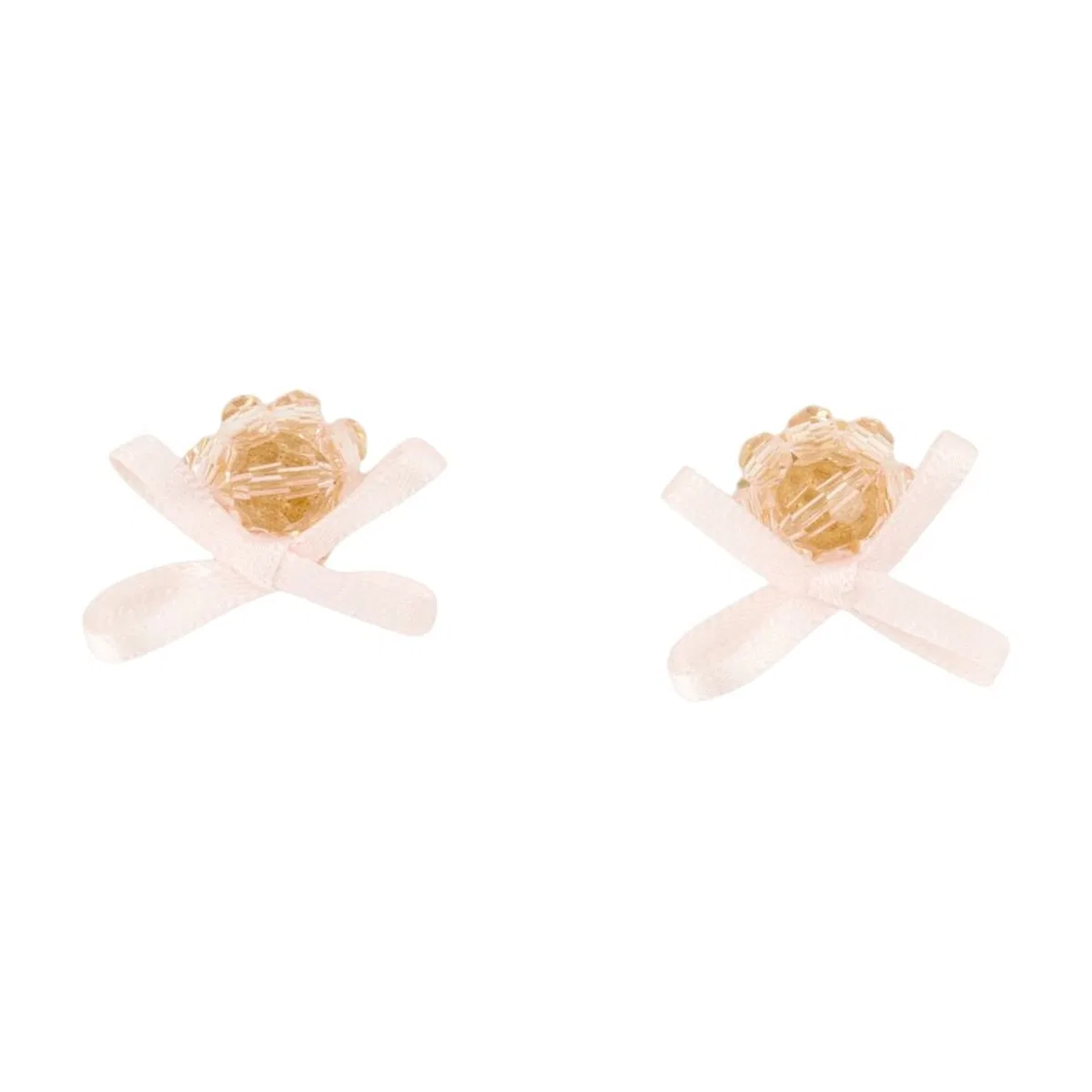 Simone Rocha Petite Bow Daisy Earrings -  - Crystal - Pink