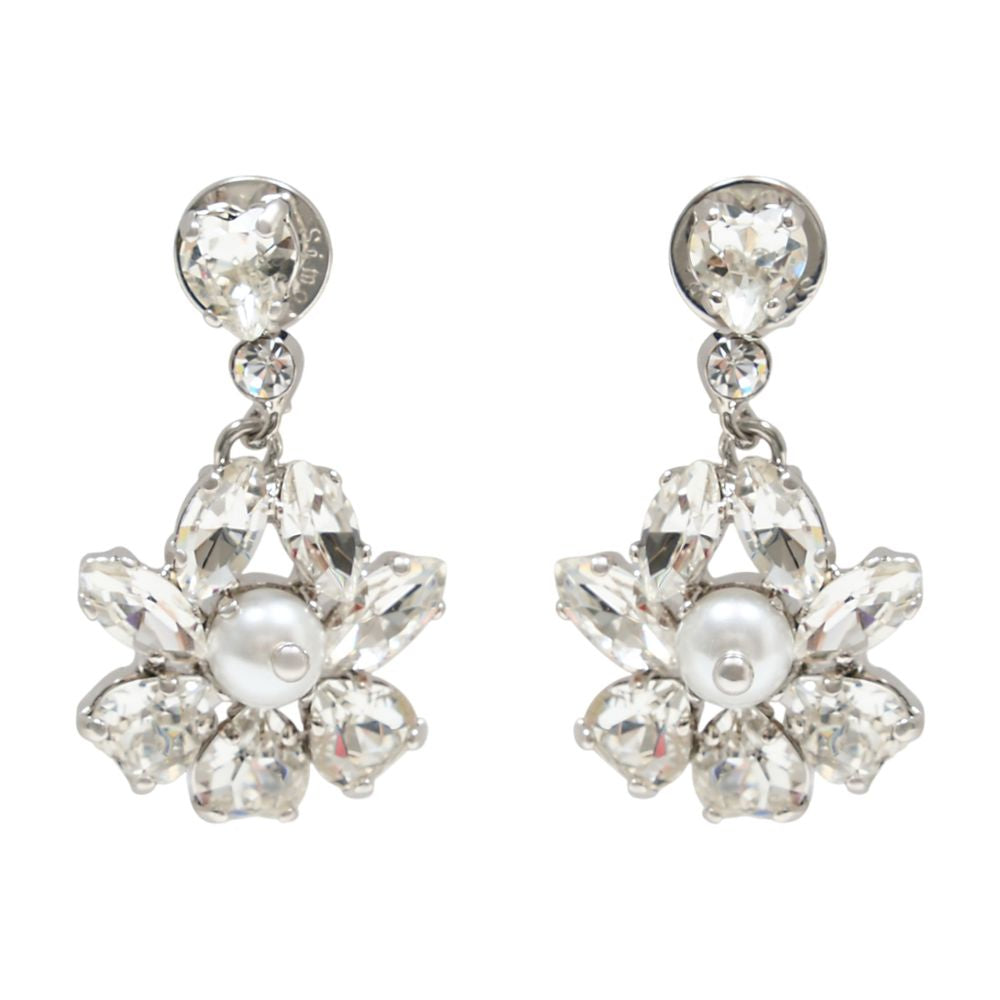 Heartbloom Drop Earrings - - Crystal - Ivory
