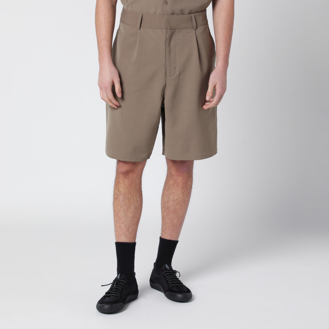 Beige Tailored Shorts