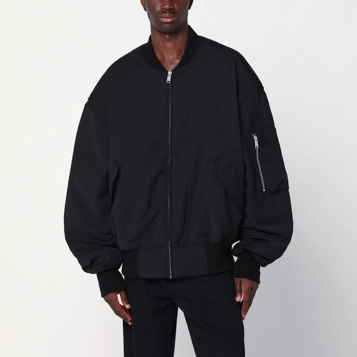 Entire Studios Bomber Jacket With Diamond-quilted Interior And Utility Pockets In Black