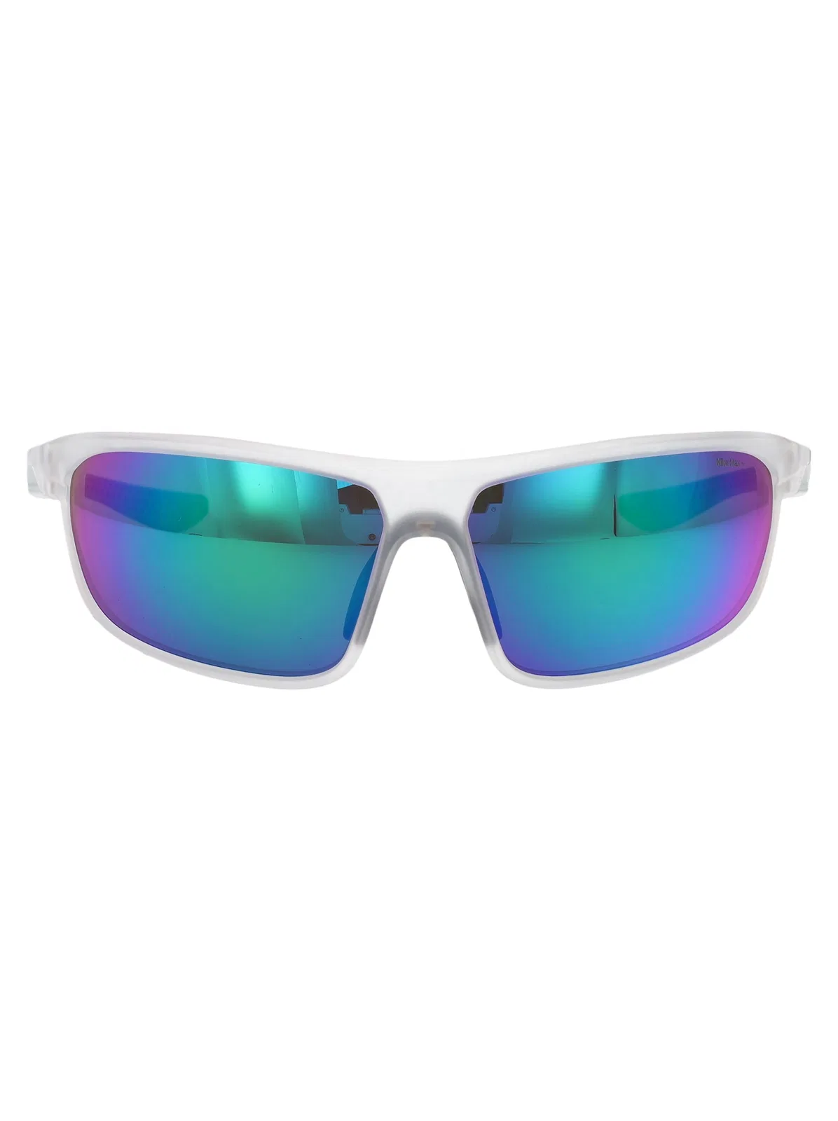 Matte Clear / Green Mirror Acetate Sunglasses