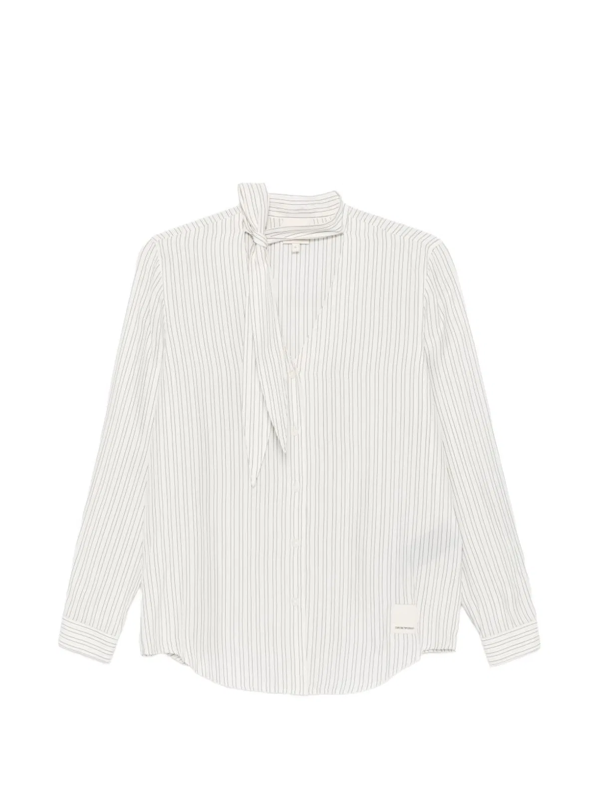 Striped Self-Tie Neck