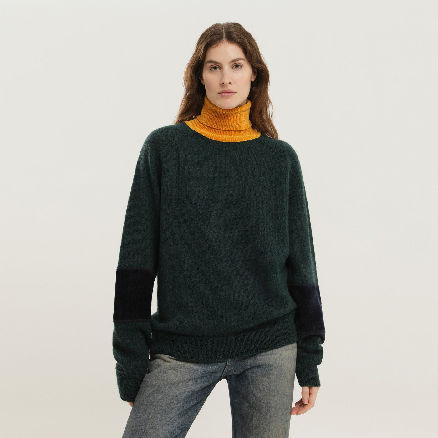 Green And Yellow Turtleneck Sweater