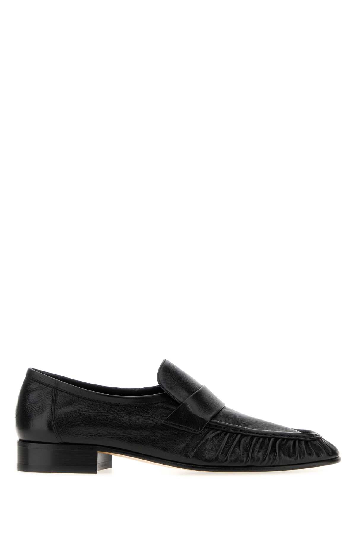 Black Leather Soft Loafers