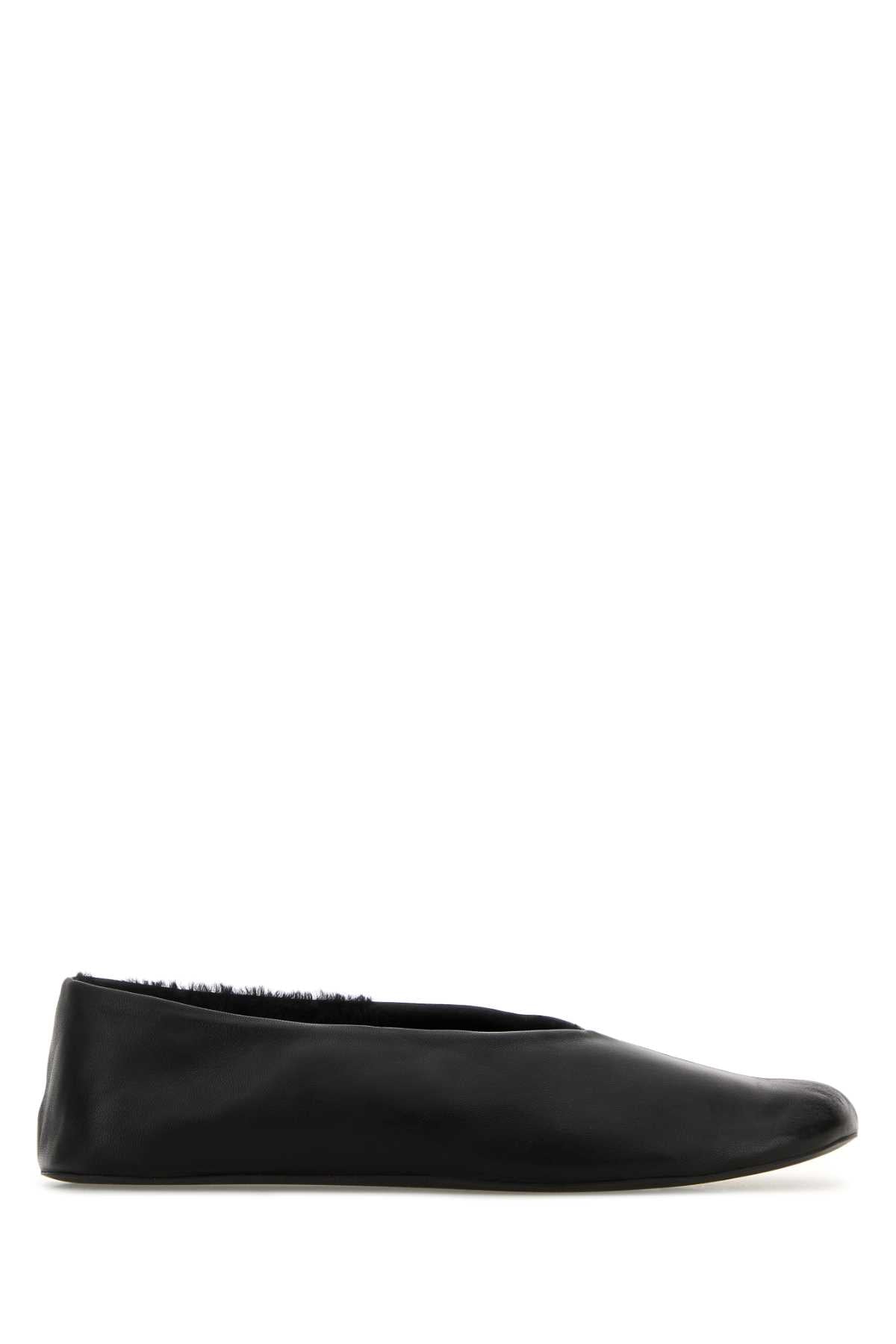 Black Leather Stella Ballerinas