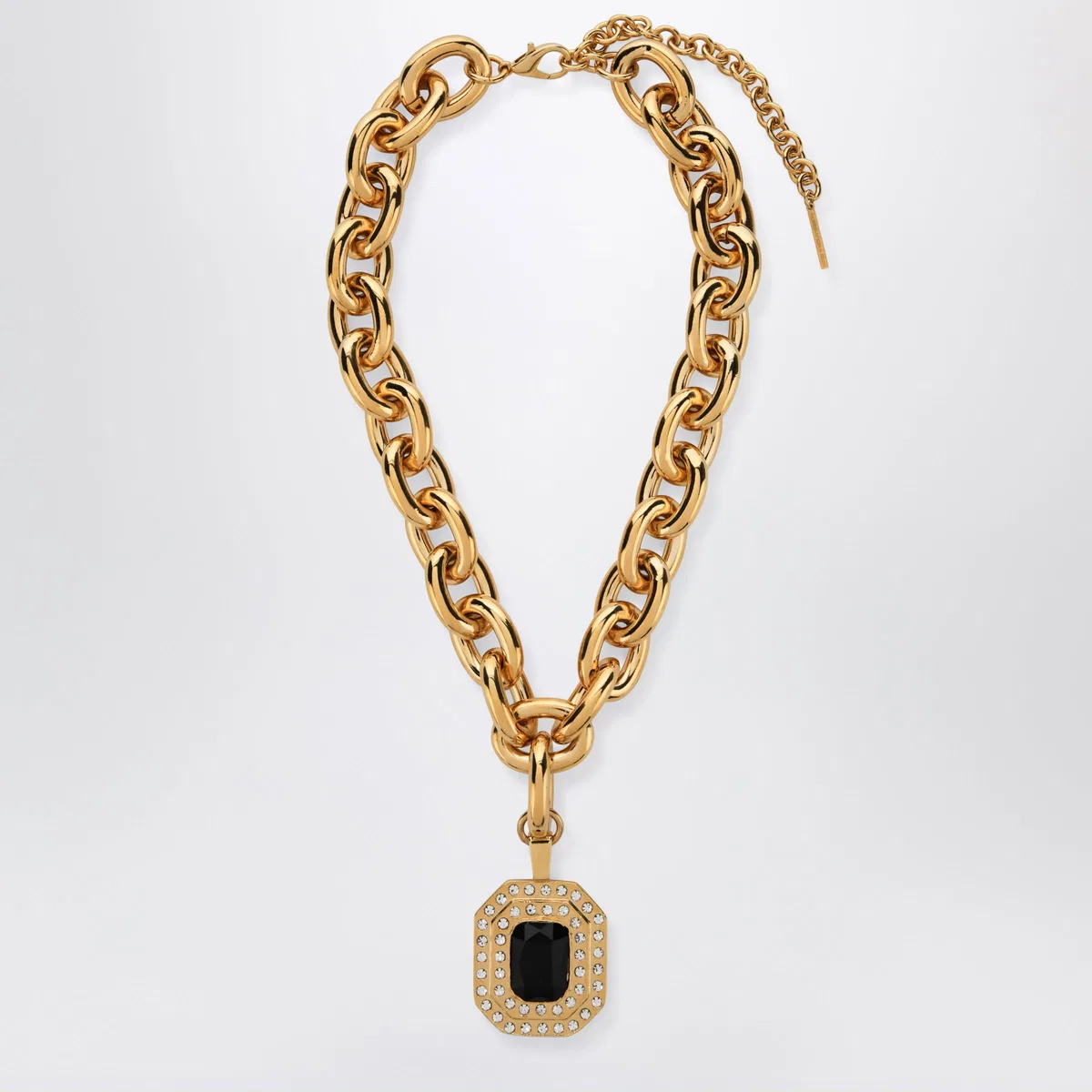 Gold-Tone Chain Necklace With Pendant