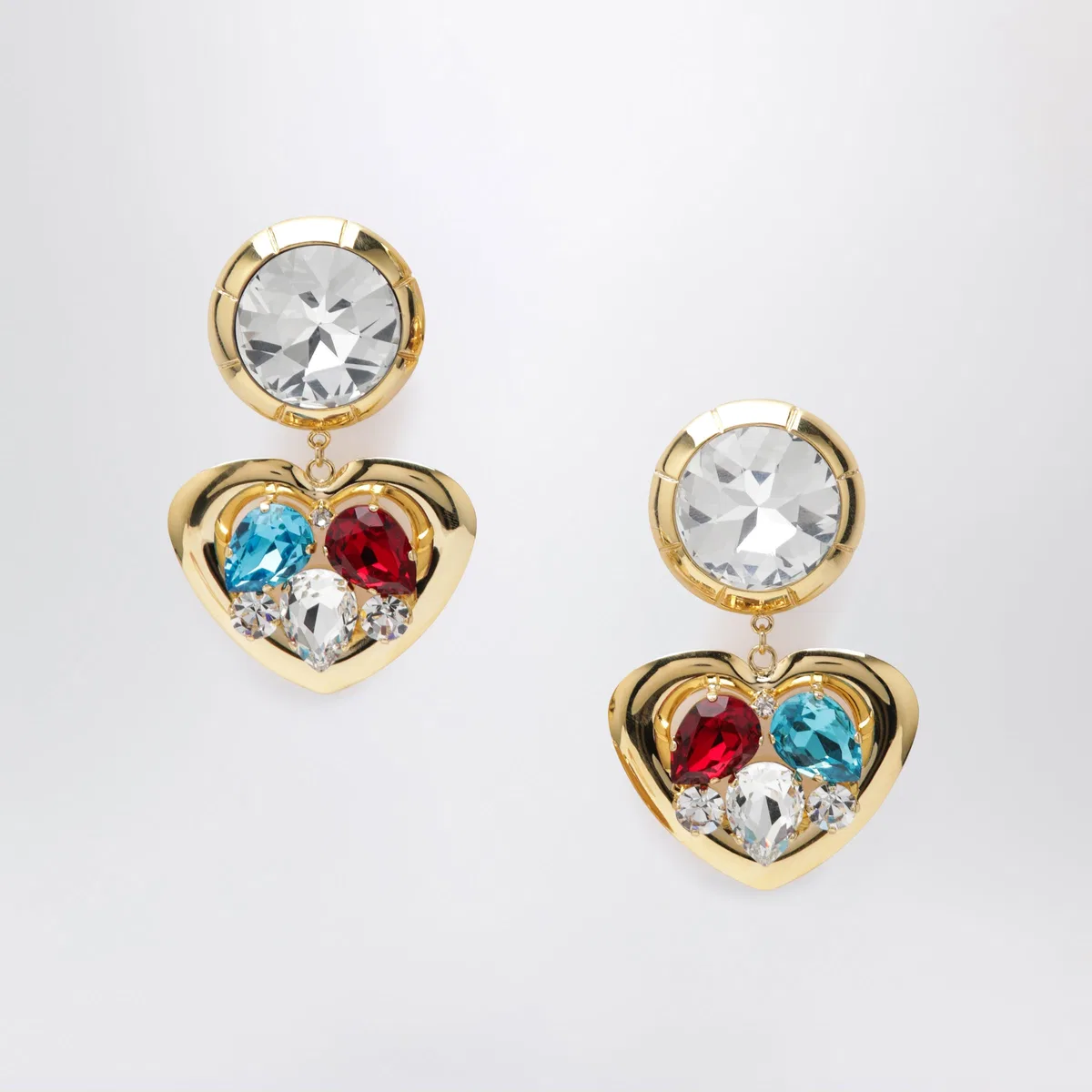 Heart Pendant Clip-On Earrings