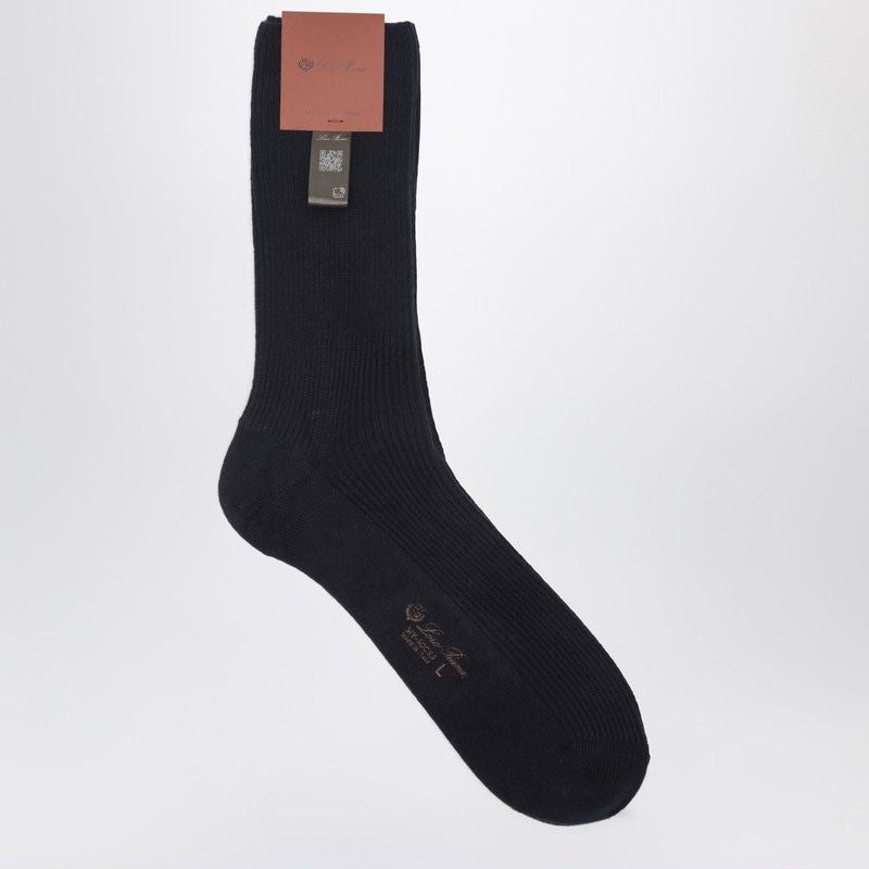 Navy Blue Socks In Baby Cashmere