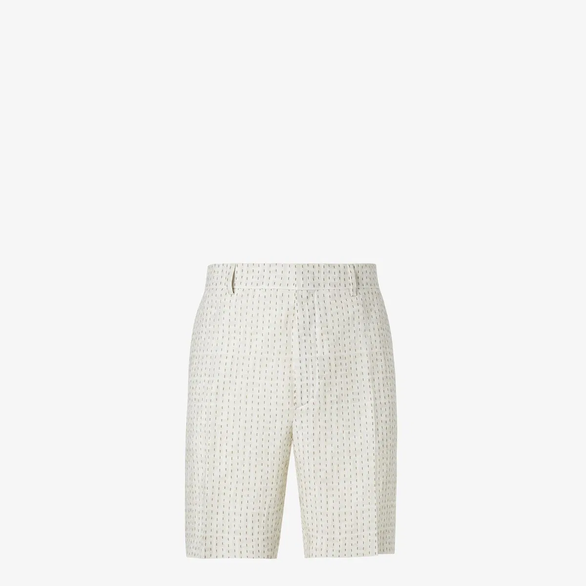 Fendi Short Linen Ff Stiching In Naturale