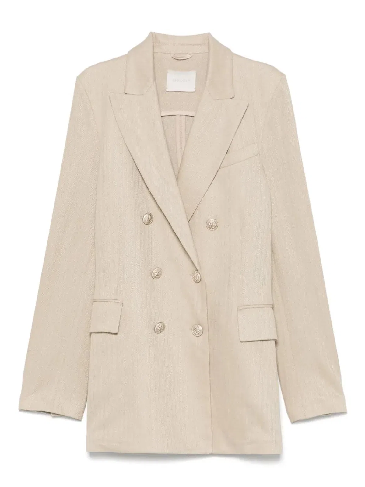 Linen And Cotton Double-Breasted Jacket