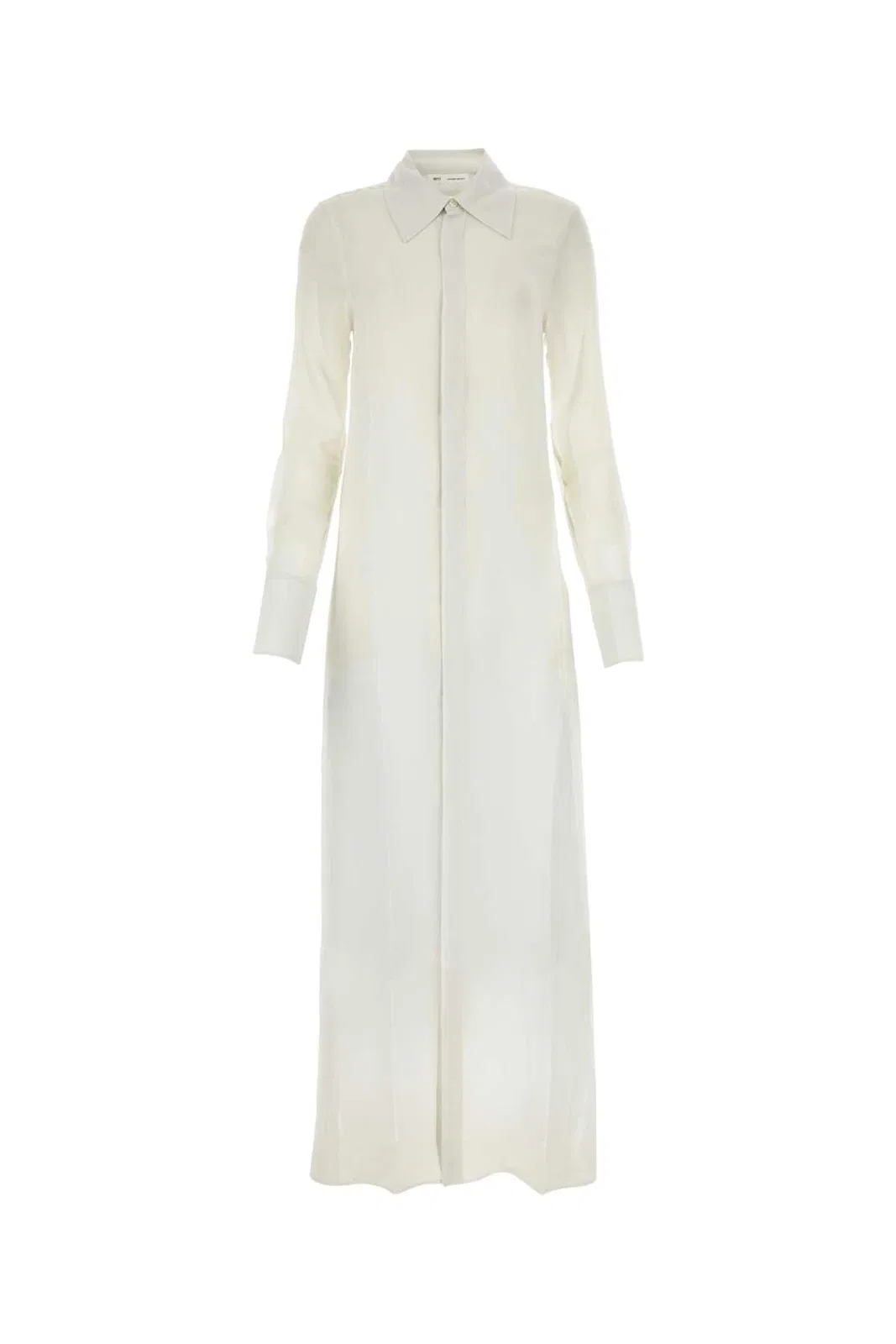 Ami Paris Chalk Crepe Shirt Dress