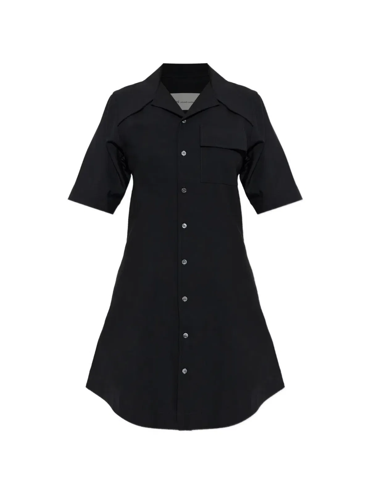 Ami Paris Black Wool Short Shirt Dress