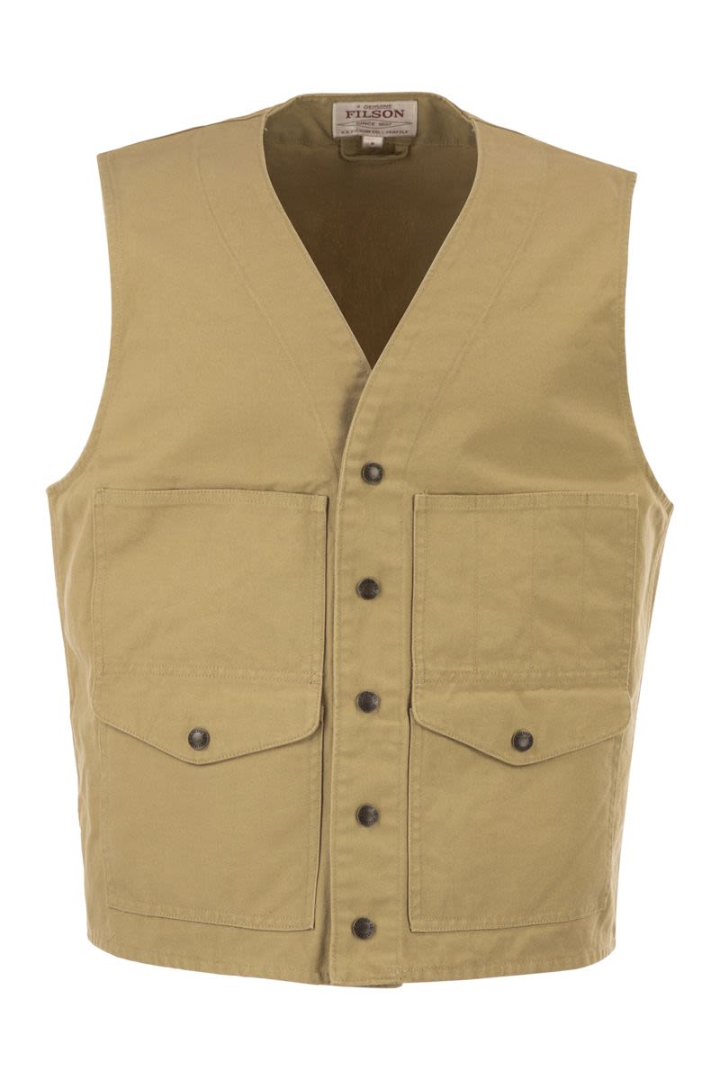 Cotton Utility Vest With Patch Pockets