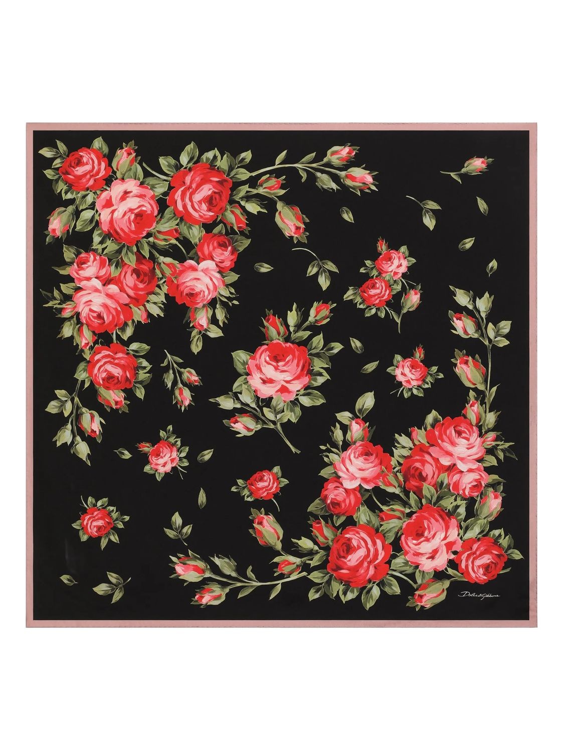 Dolce & Gabbana Foulard Bouquet Black Pink Est Flowers