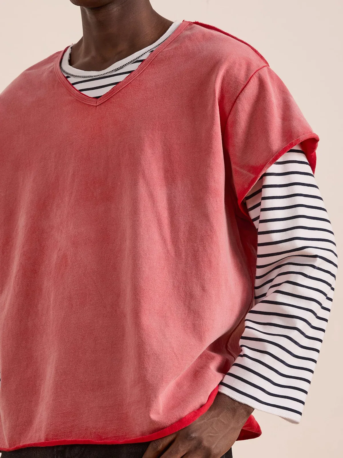 Found Double Layer Ls Tee In Rosso