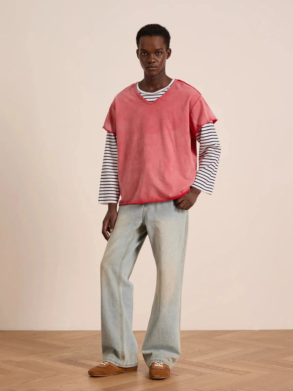 Found Double Layer Ls Tee In Rosso