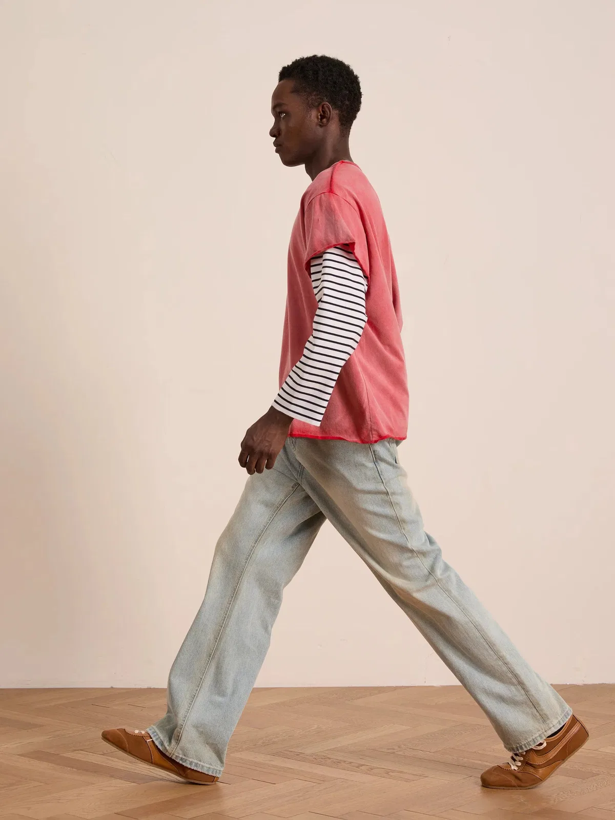 Found Double Layer Ls Tee In Rosso