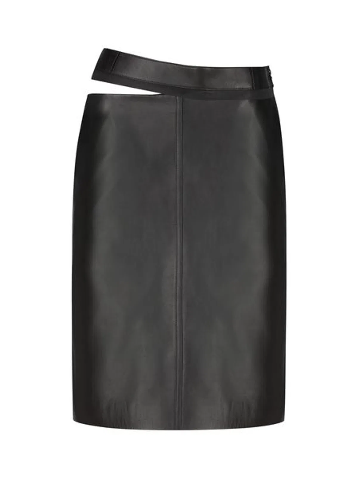 Fendi Black Leather Skirt