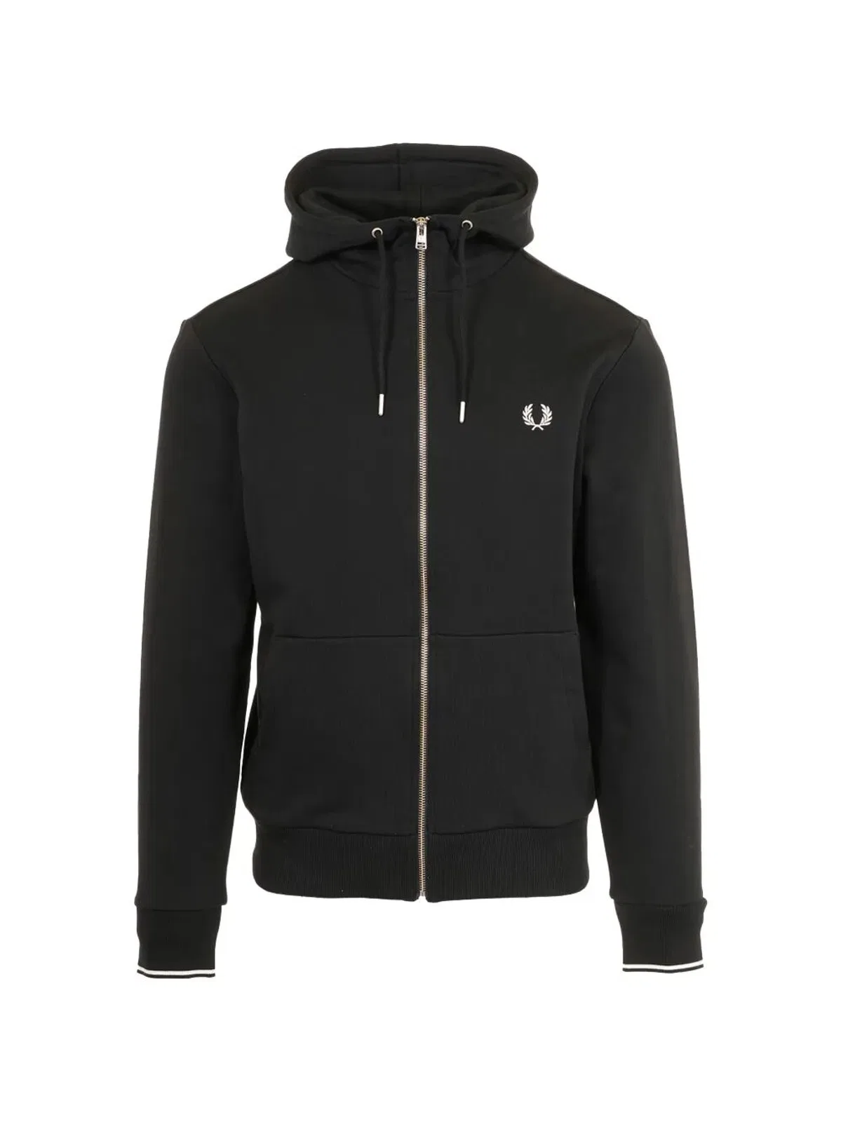 Fred Perry "" Hooded Zip Through Sweatshirt In Black