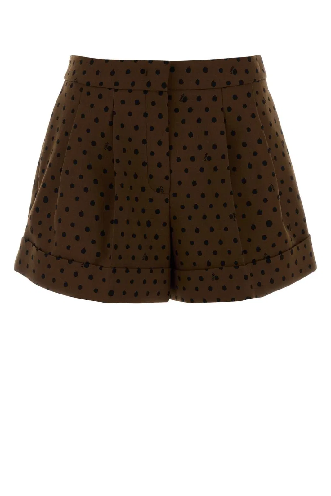 Printed Stretch Wool Blend Shorts