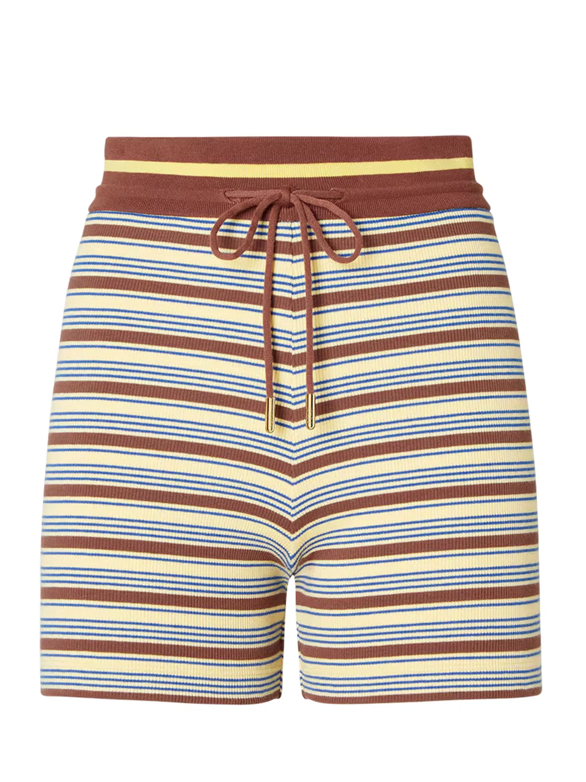 Multicolour Cotton Striped Knit Shorts