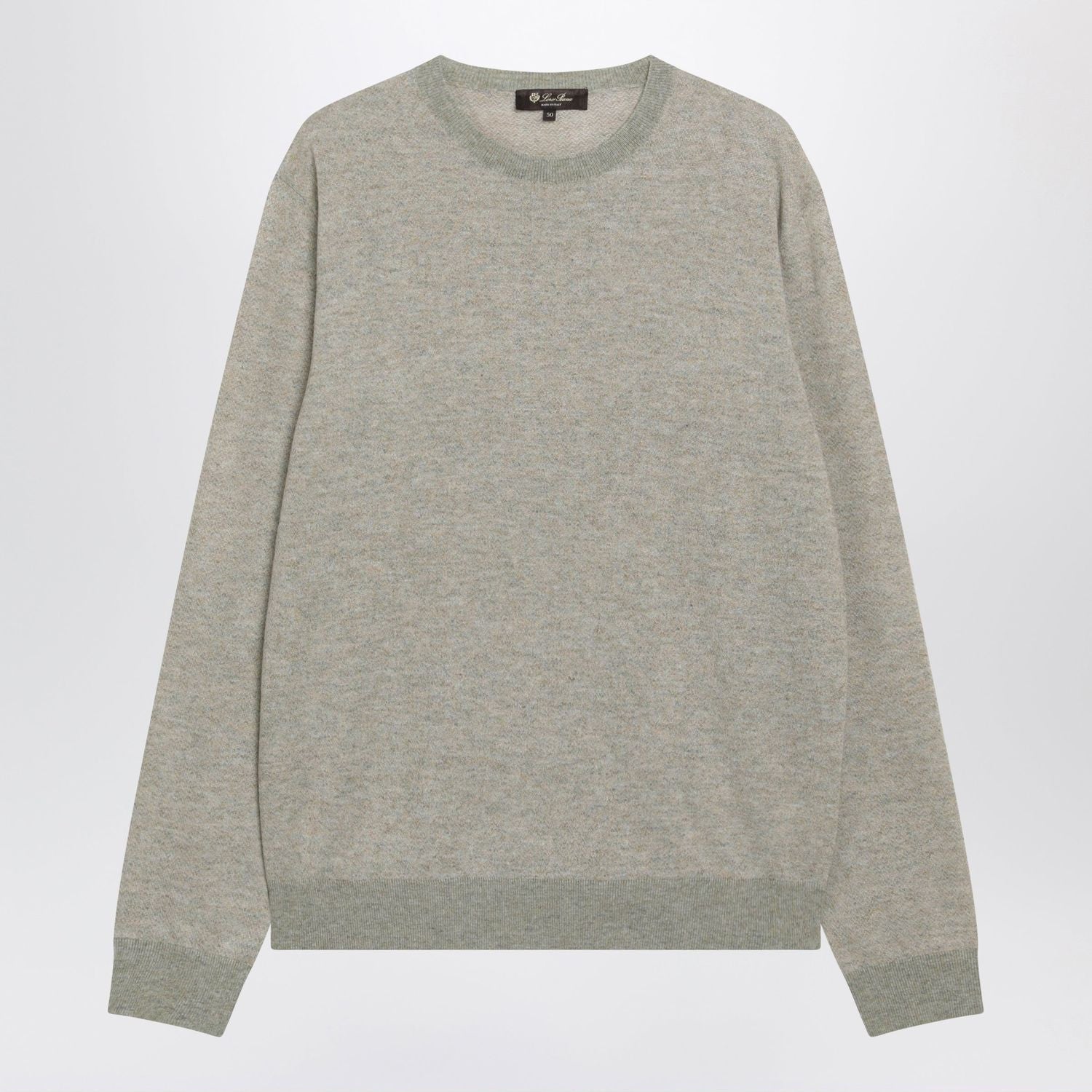 Cream Mélange Cashmere And Silk Sweater