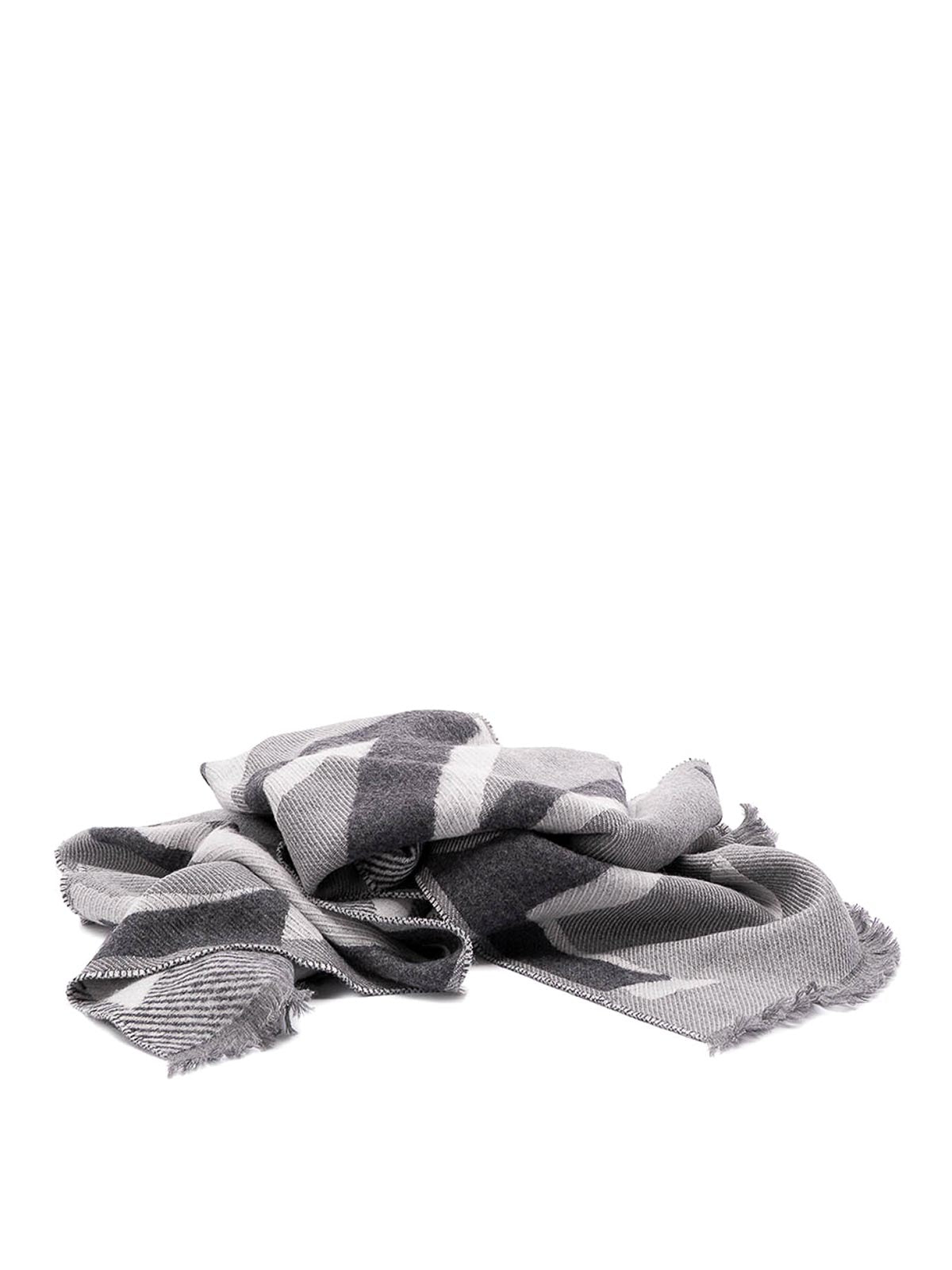 Grey Wool Polyamide Scarf