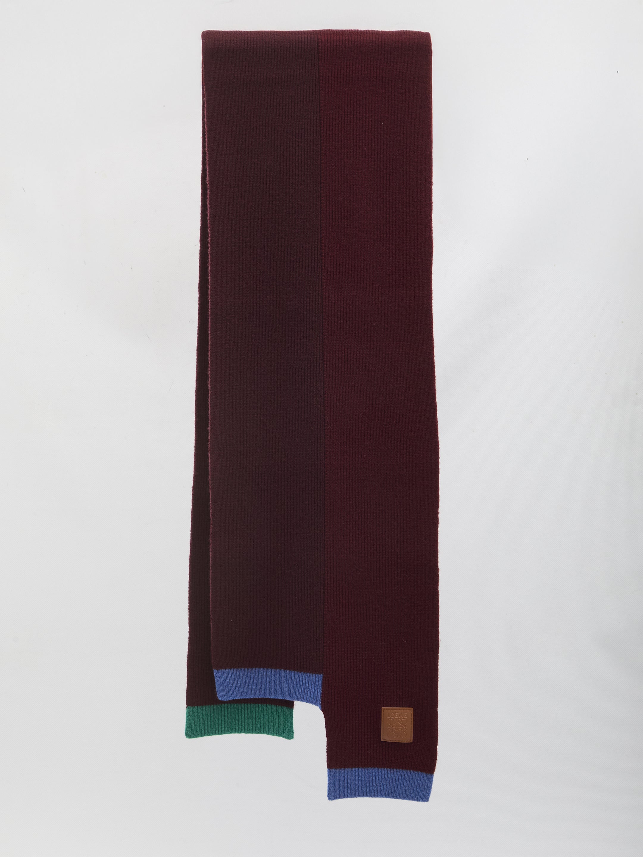 Dark Red 30X178 Asymmetric Wool Scarf