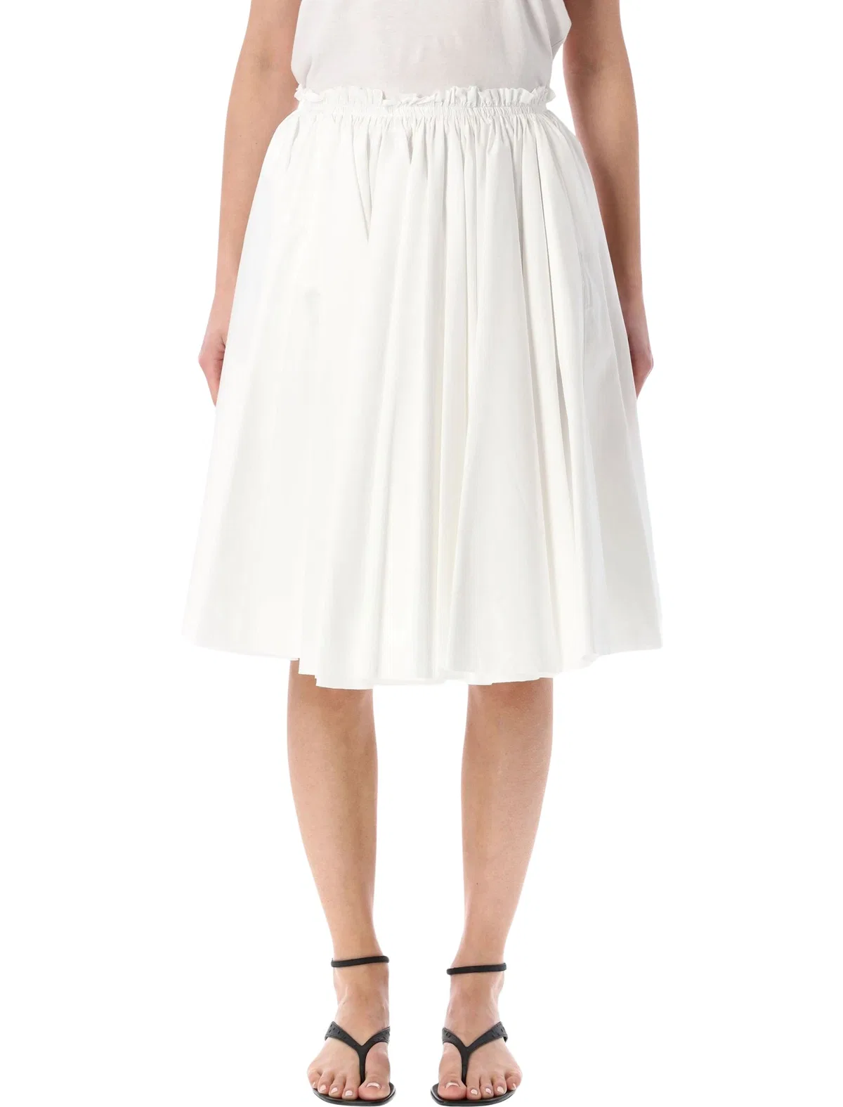 Ami Paris White Cotton Skirt