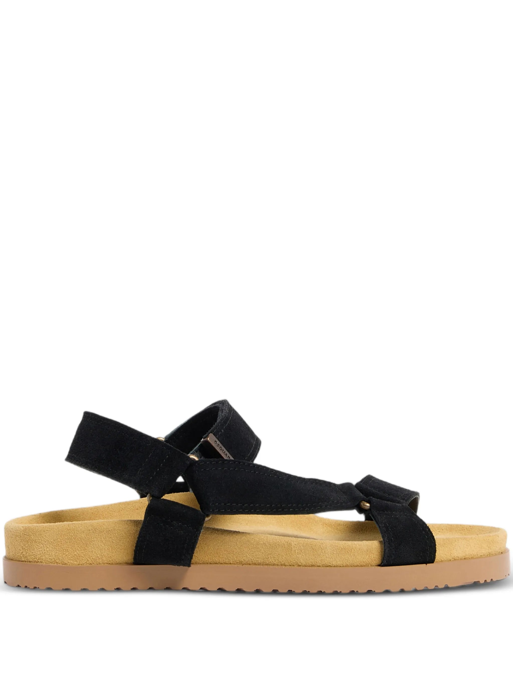 Dsquared2 Black Calf Polyester Cargo Sandals